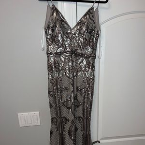 Betsy and Adam silver sequin dress. Worn once